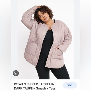Smash + Tess Rowan Puffer Jacket in Taupe, size M